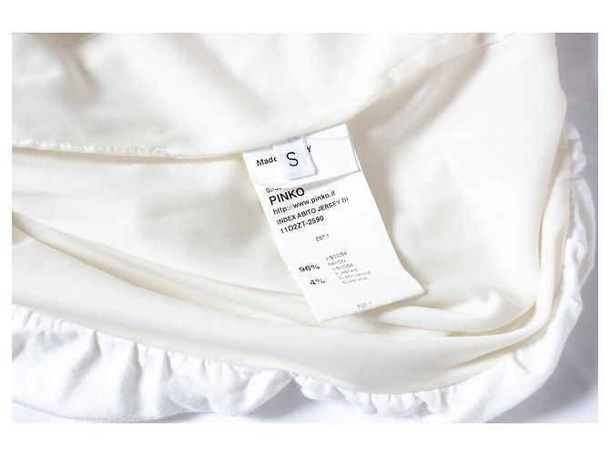 Pinko, drapiertes Kleid mit einer Schulter Weiß - Ansicht 6