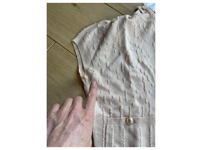 Cambon Weste / Chanel ärmelloser Cardigan Pink Beige - Ansicht 10