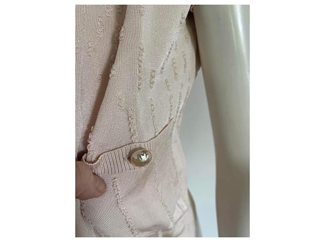 Cambon Weste / Chanel ärmelloser Cardigan Pink Beige - Ansicht 4