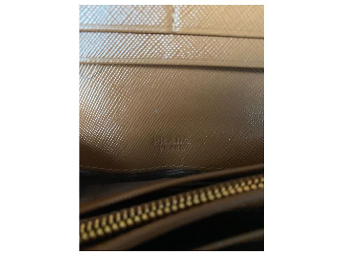 Prada Saffiano Leder Geldbörse lang braun - Ansicht 10