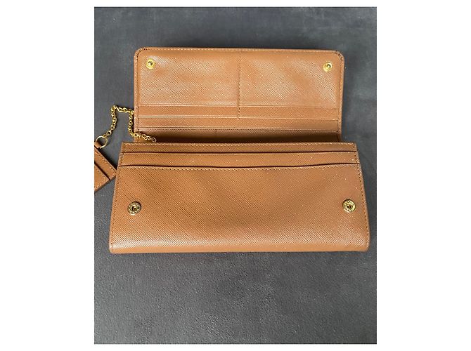 Prada Saffiano Leder Geldbörse lang braun - Ansicht 11