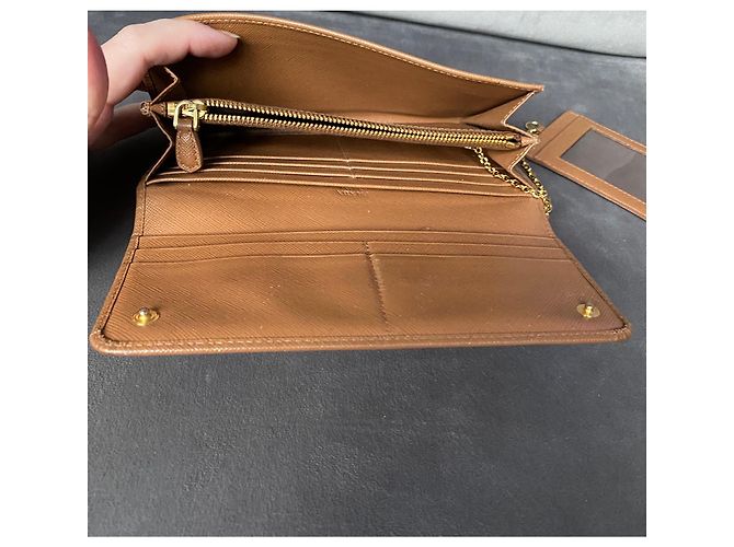 Prada Saffiano Leder Geldbörse lang braun - Ansicht 12
