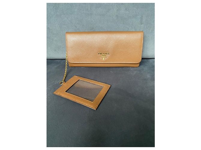 Prada Saffiano Leder Geldbörse lang braun - Ansicht 2
