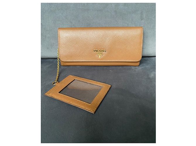 Prada Saffiano Leder Geldbörse lang braun - Ansicht 3