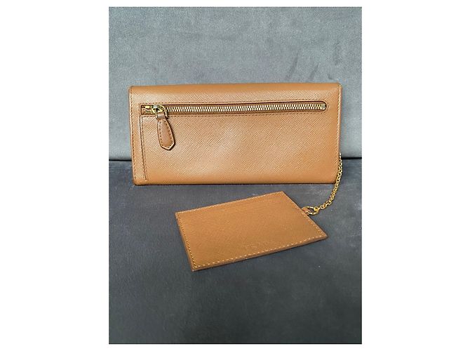 Prada Saffiano Leder Geldbörse lang braun - Ansicht 5