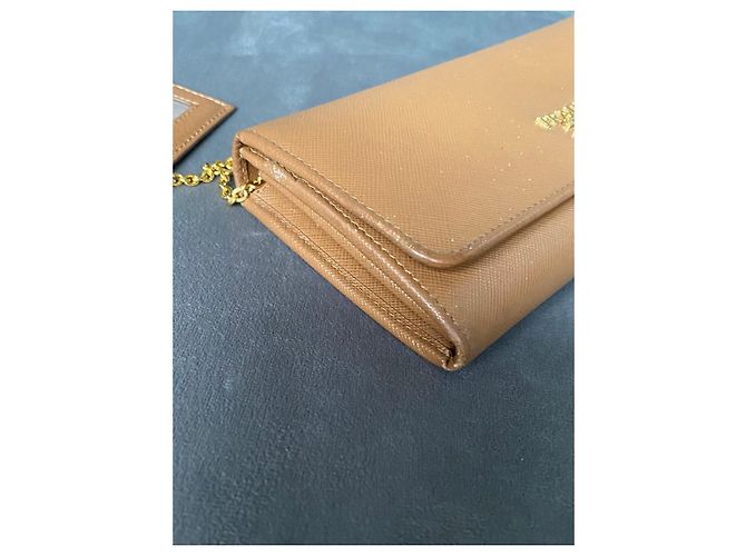 Prada Saffiano Leder Geldbörse lang braun - Ansicht 6