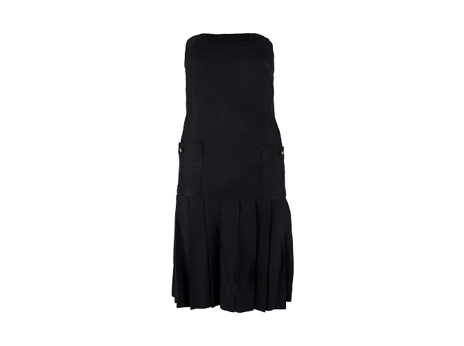 Chanel-Plisseekleid mit Träger Schwarz - Ansicht 2