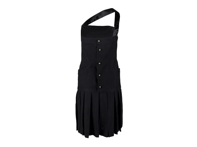 Chanel-Plisseekleid mit Träger Schwarz - Ansicht 3