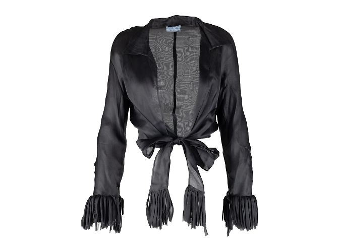 Completo top e gonna velati Prada Nero - vista 4