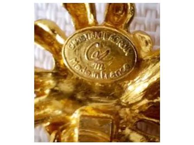 Orecchini a clip vintage con anemone Christian Lacroix D'oro - vista 2