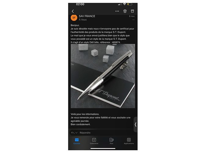 St Dupont Penna a sfera Challenge, Riferimento : 405674. Silver hardware - vista 2