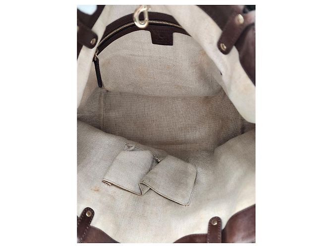 Gucci Leinen-Einkaufstasche mit Beutel - Ansicht 16