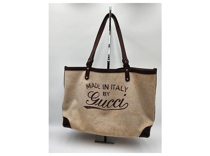 Gucci Leinen-Einkaufstasche mit Beutel - Ansicht 2