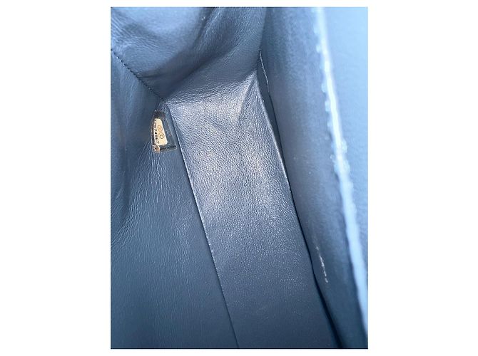 Borsa a mano Chanel in pelle blu - vista 4