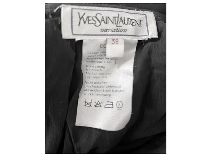 Falda Yves Saint Laurent de seda negra Talla 38 Negro - vista 3