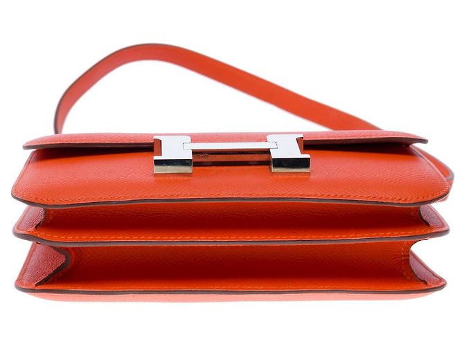 Hermès Sac HERMES Constance en Cuir Orange - 101495 - vue 11