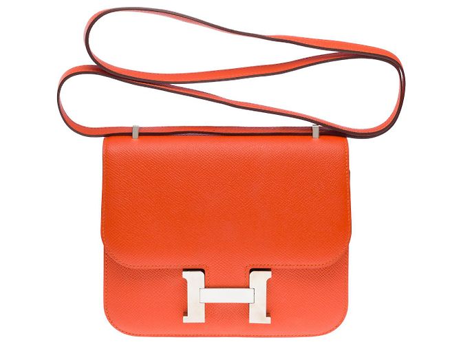 Hermès Sac HERMES Constance en Cuir Orange - 101495 - vue 3
