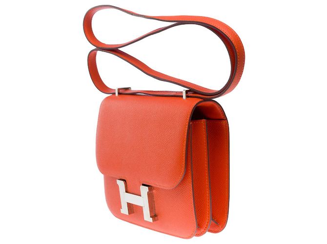 Hermès Sac HERMES Constance en Cuir Orange - 101495 - vue 5