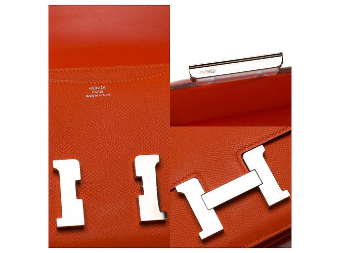 Hermès Sac HERMES Constance en Cuir Orange - 101495 - vue 7