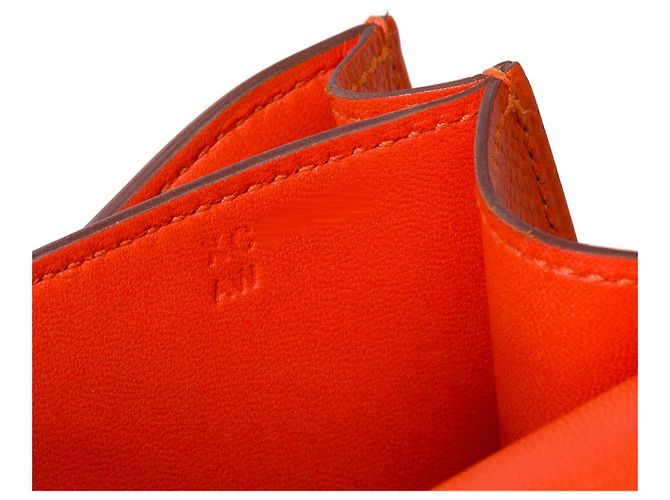 Hermès Sac HERMES Constance en Cuir Orange - 101495 - vue 8