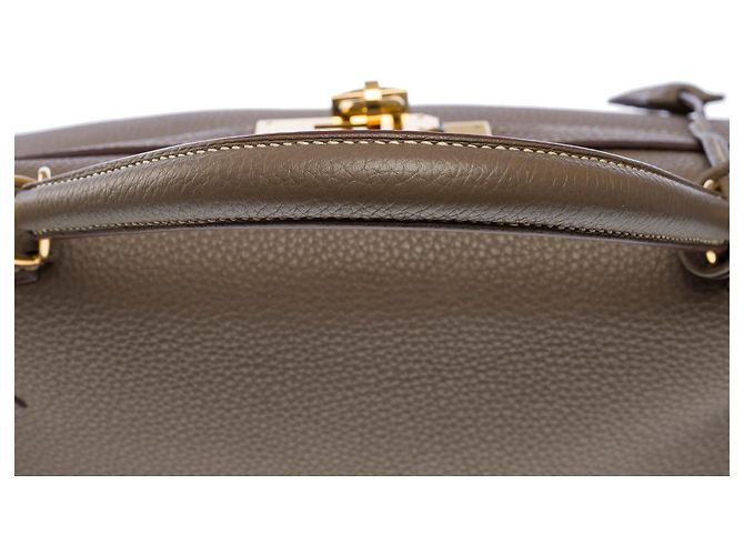 Hermès Borsa Hermes Kelly 32 in Pelle Etoupe - 101479 Taupe - vista 10