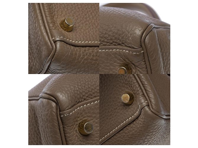Hermès Borsa Hermes Kelly 32 in Pelle Etoupe - 101479 Taupe - vista 11