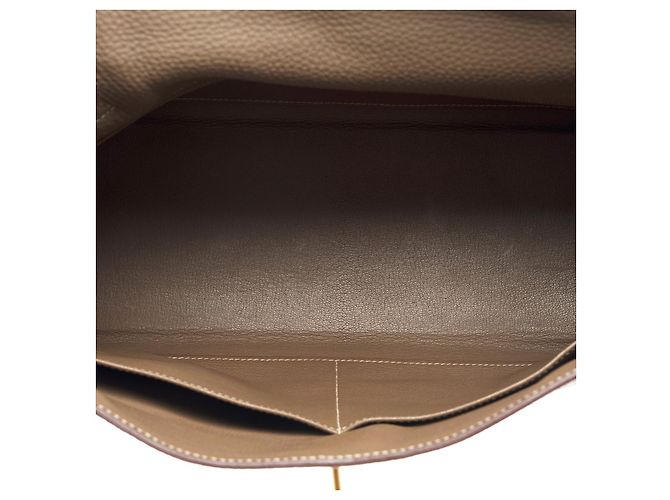 Hermès Borsa Hermes Kelly 32 in Pelle Etoupe - 101479 Taupe - vista 9