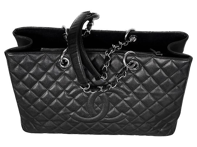 Chanel Bolsa de compras rara XL GST Grand com caixa Preto - vista 10