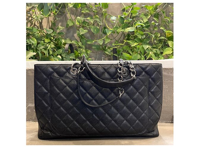 Chanel Bolsa de compras rara XL GST Grand com caixa Preto - vista 12