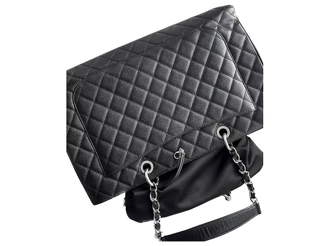 Chanel Bolsa de compras rara XL GST Grand com caixa Preto - vista 13