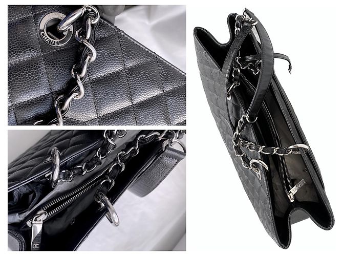 Chanel Bolsa de compras rara XL GST Grand com caixa Preto - vista 16