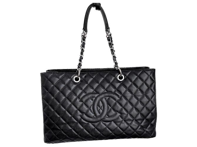 Chanel Bolsa de compras rara XL GST Grand com caixa Preto - vista 18