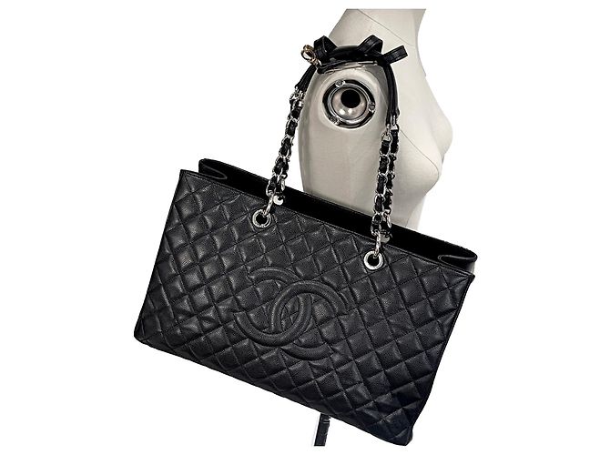 Chanel Bolsa de compras rara XL GST Grand com caixa Preto - vista 2
