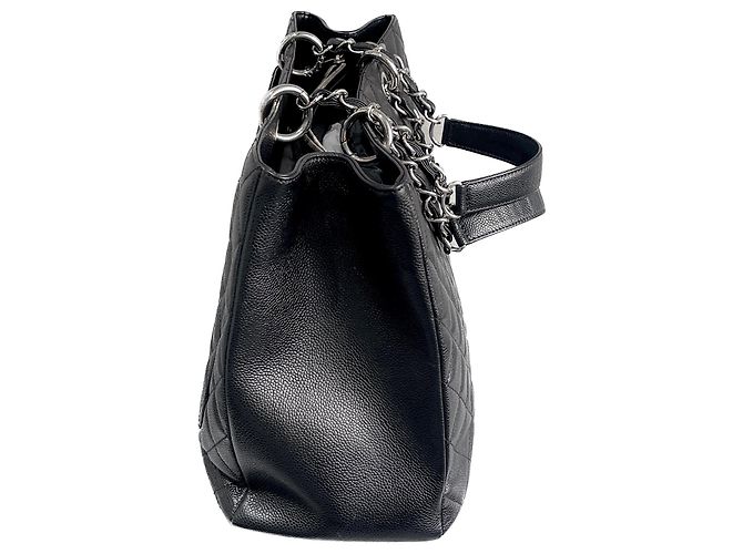 Chanel Bolsa de compras rara XL GST Grand com caixa Preto - vista 6