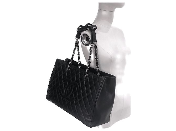 Chanel Bolsa de compras rara XL GST Grand com caixa Preto - vista 7