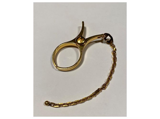 Clip per guanti Hermès in metallo dorato Gold hardware - vista 2