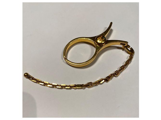 Clip per guanti Hermès in metallo dorato Gold hardware - vista 3
