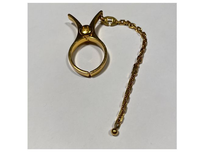 Clip per guanti Hermès in metallo dorato Gold hardware - vista 5