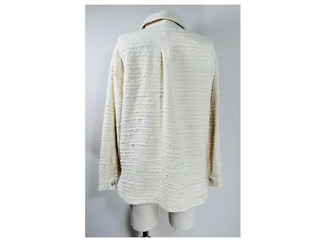 Ba&Sh Giacca Camicia in Tweed Bianca Bianco - vista 4