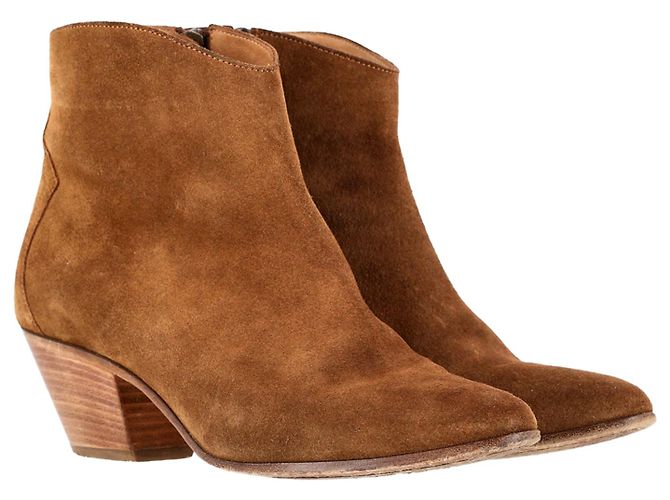 Isabel Marant Bottines Dacken en Daim Marron - vue 3