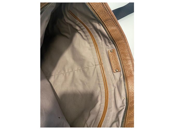 Porte-documents tissé camel Bottega Veneta - vue 5