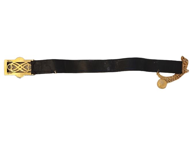 Chanel Vintage Gürtel aus schwarzem Leder - Ansicht 7