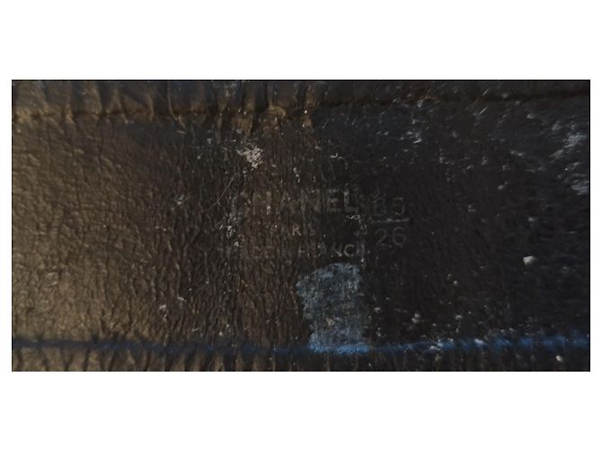 Chanel Vintage Gürtel aus schwarzem Leder - Ansicht 9