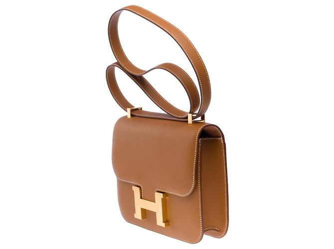 Hermès Sac HERMES Constance en Cuir Doré - 101496 - vue 5