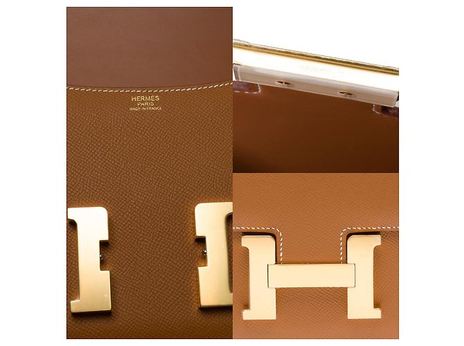 Hermès Sac HERMES Constance en Cuir Doré - 101496 - vue 7