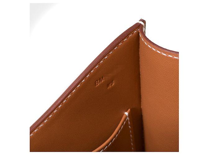 Hermès Sac HERMES Constance en Cuir Doré - 101496 - vue 8