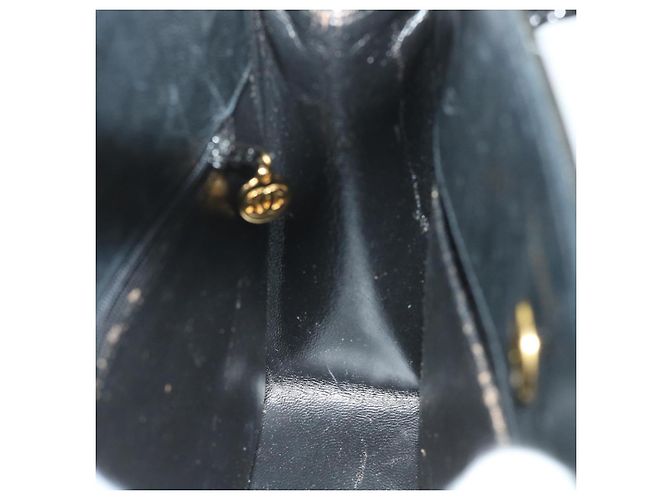 CHANEL V Stitch Turn Lock Umhängetasche Lackleder Schwarz CC Auth 54998 - Ansicht 18