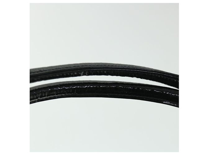 CHANEL V Stitch Turn Lock Umhängetasche Lackleder Schwarz CC Auth 54998 - Ansicht 8