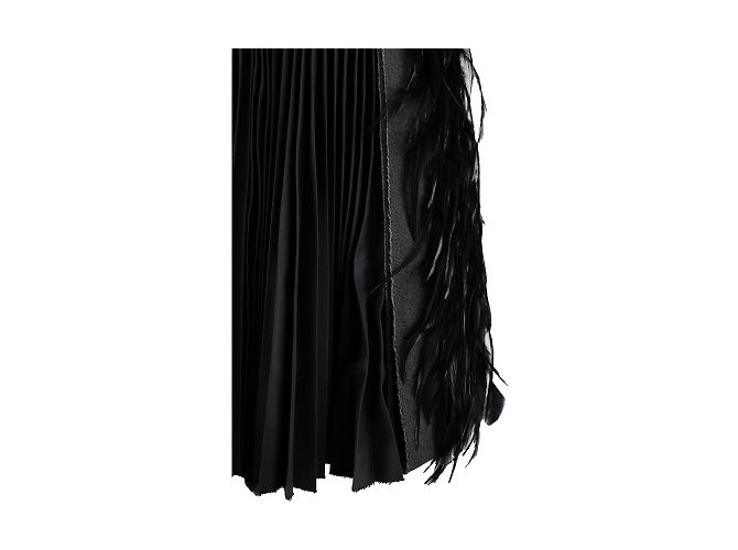 Autre Marque 6267 Vestido compacto de lana con pluma Gris - vista 7
