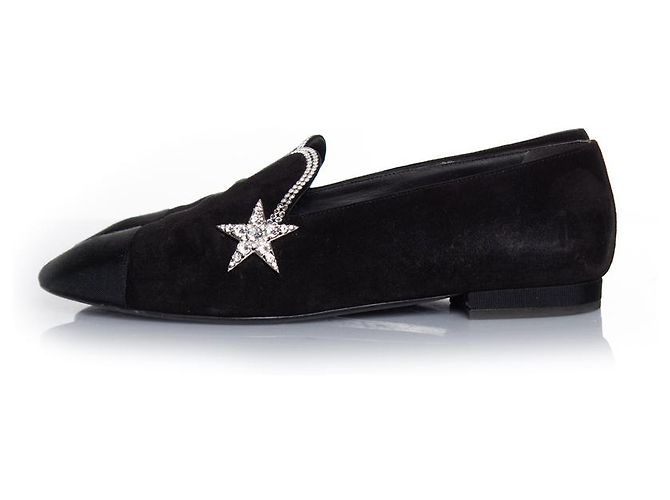 Chanel, Mocassino stella cometa in camoscio nero - vista 2